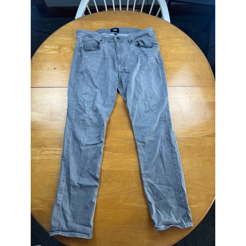 Paige Federal Slim Straight Leg Jeans Mens 40 Grey Transcend Denim Pants